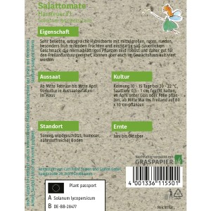 Saatgutpackung Grüne Fee Salattomate Harzfeuer F1, Hybridsorte für ca. 15 Pflanzen.