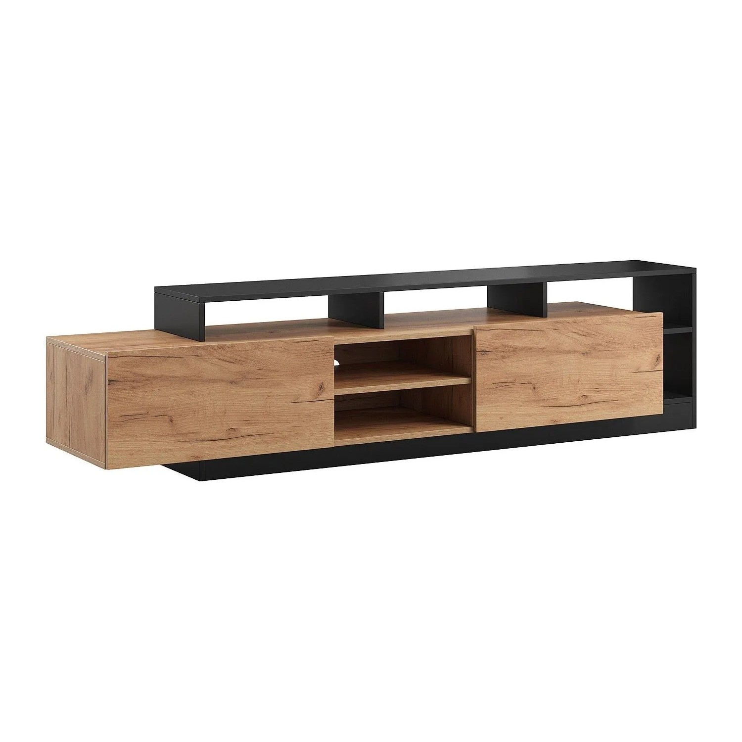 Vente-unique Tv-Board Idesia Anthrazitgrau  Naturfarben Hell 192.4 cm