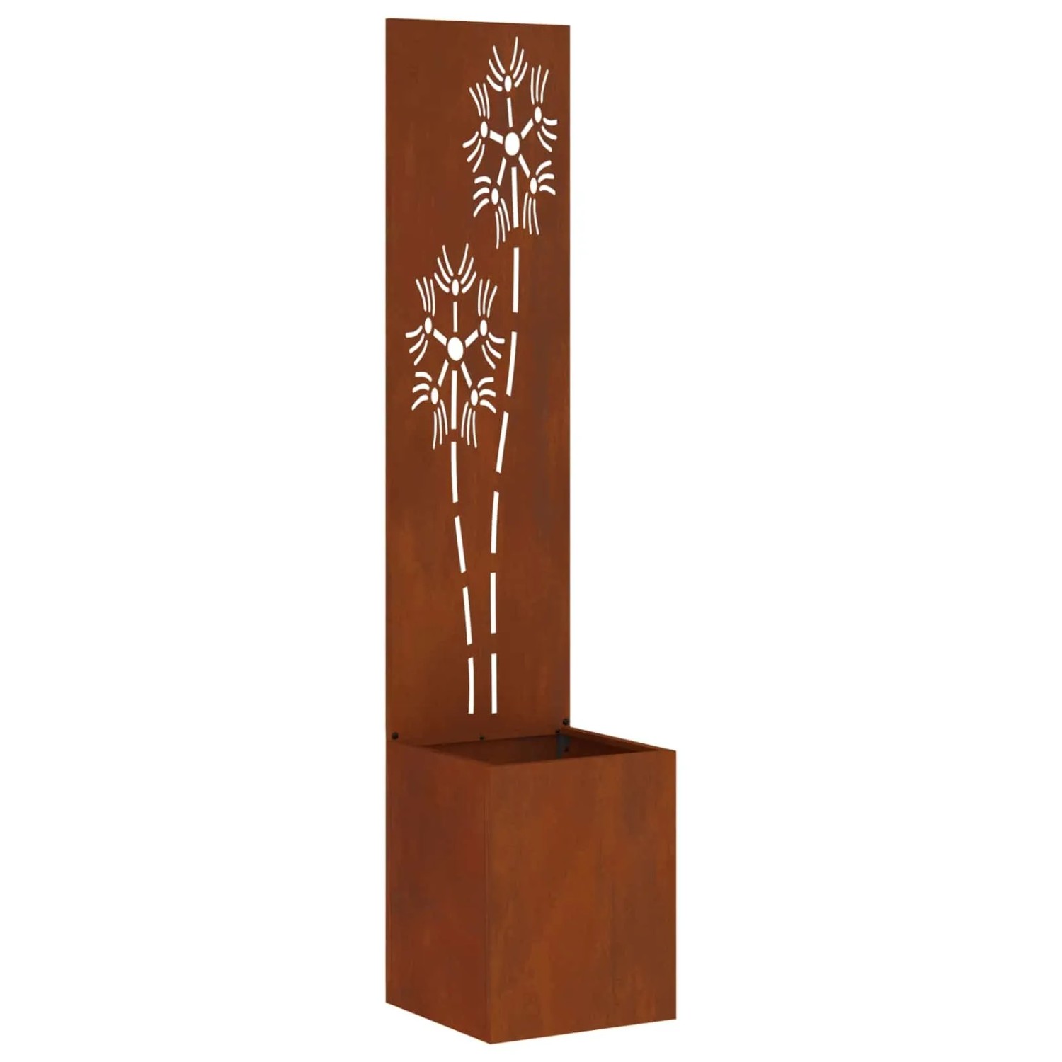 vidaXL Garten Sichtschutz-Leinwand Floral Rostig 32 x 32 x 150 cm 876370