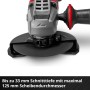 Einhell Akku-Winkelschleifer TP-AG 18/125 CE Q Li Solo mit Schutzhaube und Zusatzhandgriff.