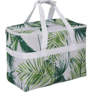 Kühltasche mit Bananenblätter-Muster, 20 l Volumen, ideal für Camping und Ausflüge.
