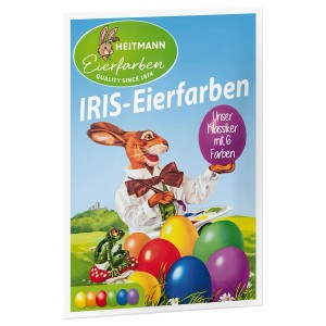 Brauns-Heitmann Iris Eierfarben mit 6 Farben: Ostereierfarben in Rot, Orange, Grün, Violett, Blau und Gelb.