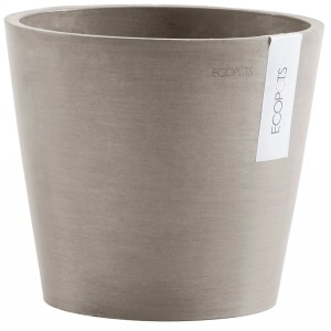 Ecopots Amsterdam Pflanztopf, braungrau, 20 cm. Robuster Blumentopf für Innen- und Außenbereich.