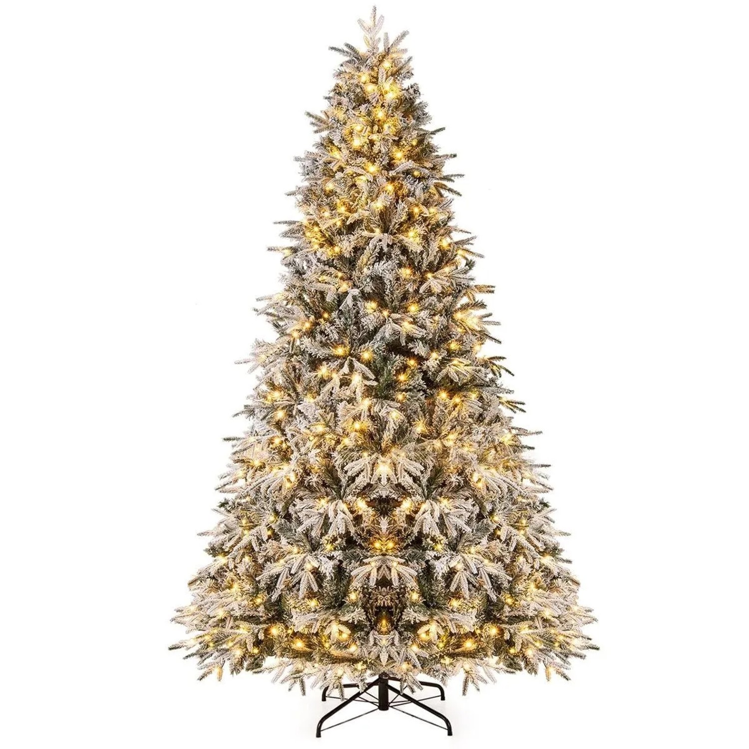 Costway Künstlicher Weihnachtsbaum mit Beleuchtung und Schnee 270cm