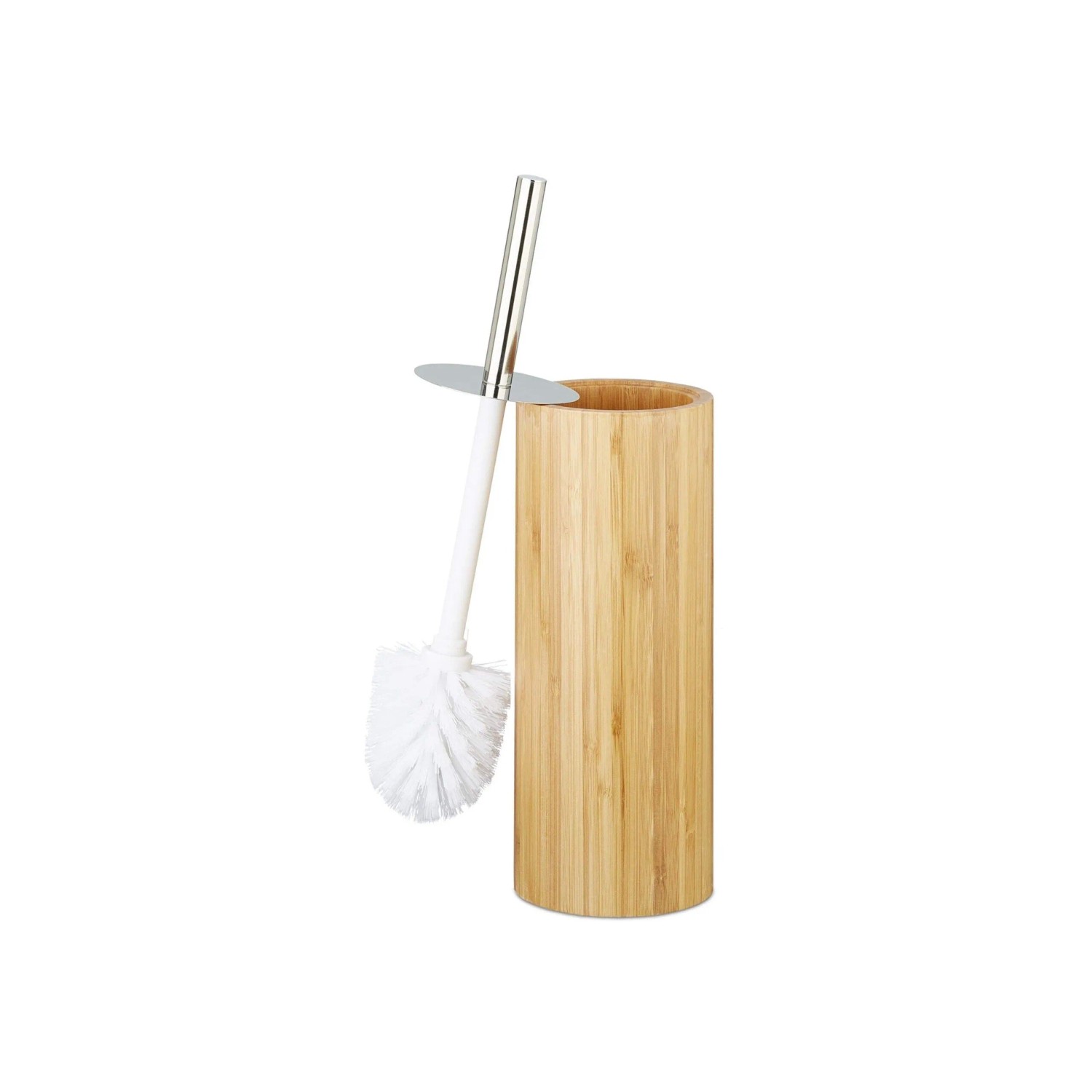 Relaxdays WC Bürstenhalter Bambus Natur Austauschbar 37,5 cm x 10,5 cm x 10,5 cm 0,8 kg