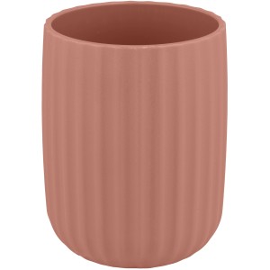 Wenko Zahnputzbecher Agropoli in Altrosa mit geriffelter Oberfläche.