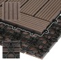 ECD Germany WPC Terrassenfliesen 30x30cm, 55er Set, dunkelbraune Holzoptik mit Klicksystem.