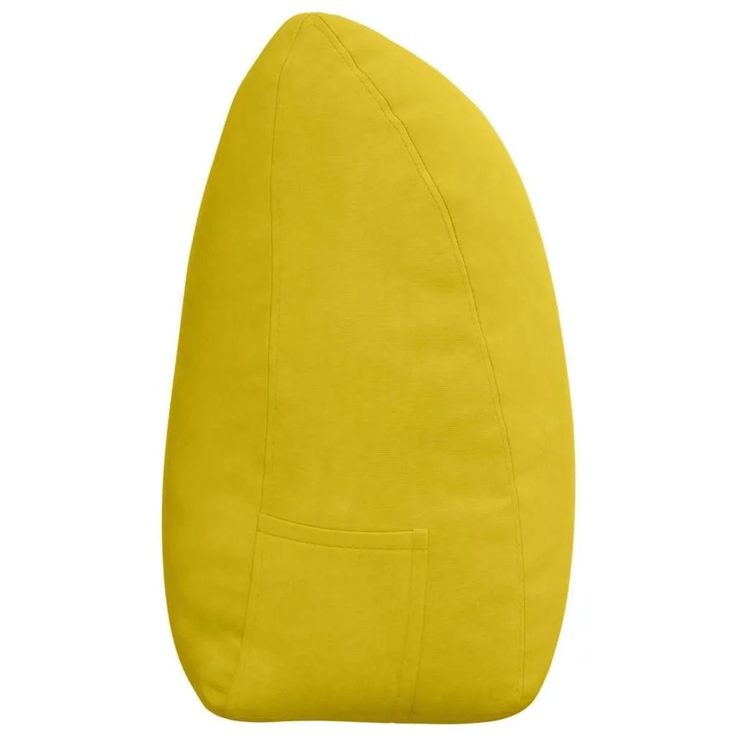 Gelbes Samt-Rückenkissen vidaXL, ergonomisch geformt, mit praktischer Seitentasche. Ideal für Sofa & Bett.
