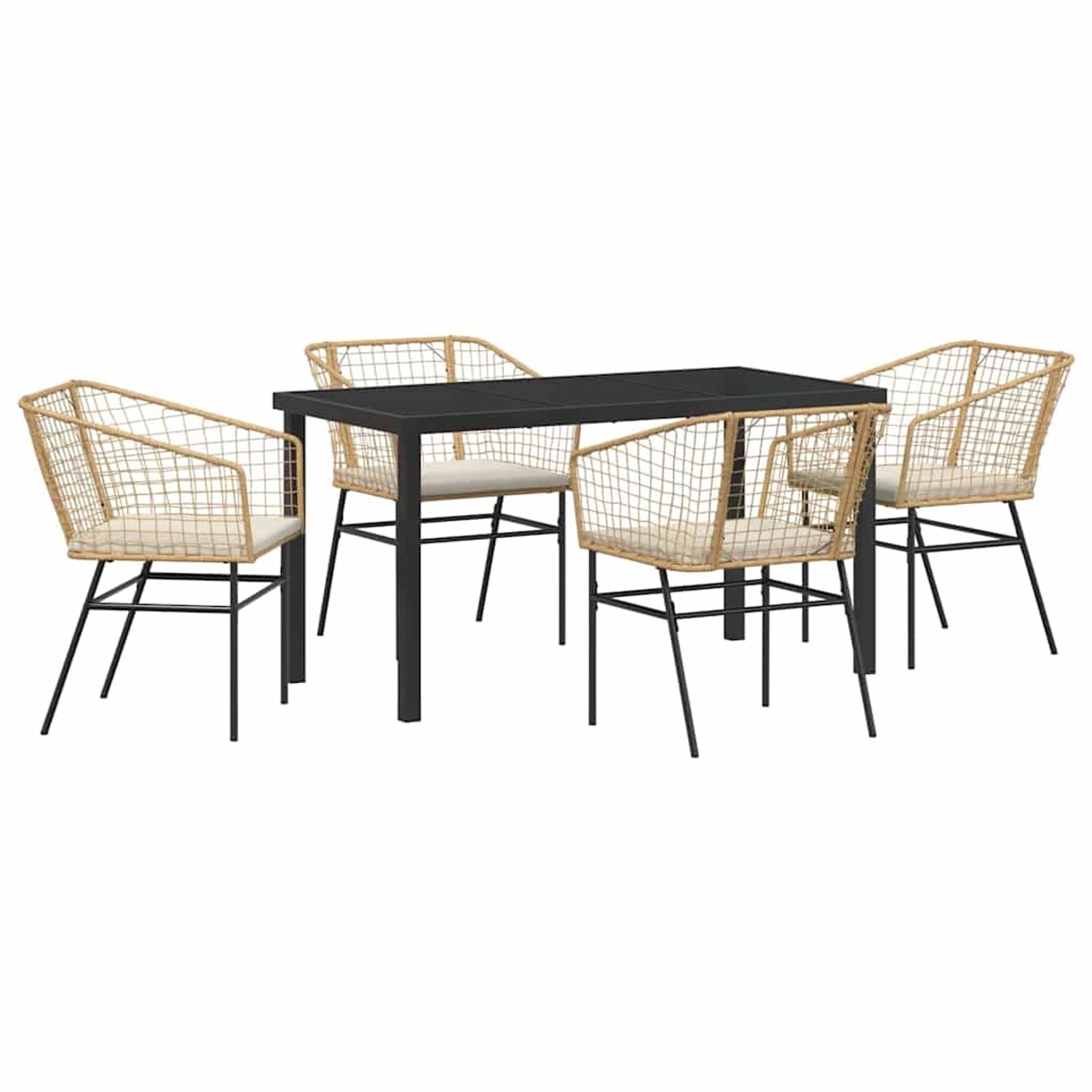 vidaXL Garten Essgruppe 5-Tlg Braun Poly Rattan 3380913 günstig online kaufen