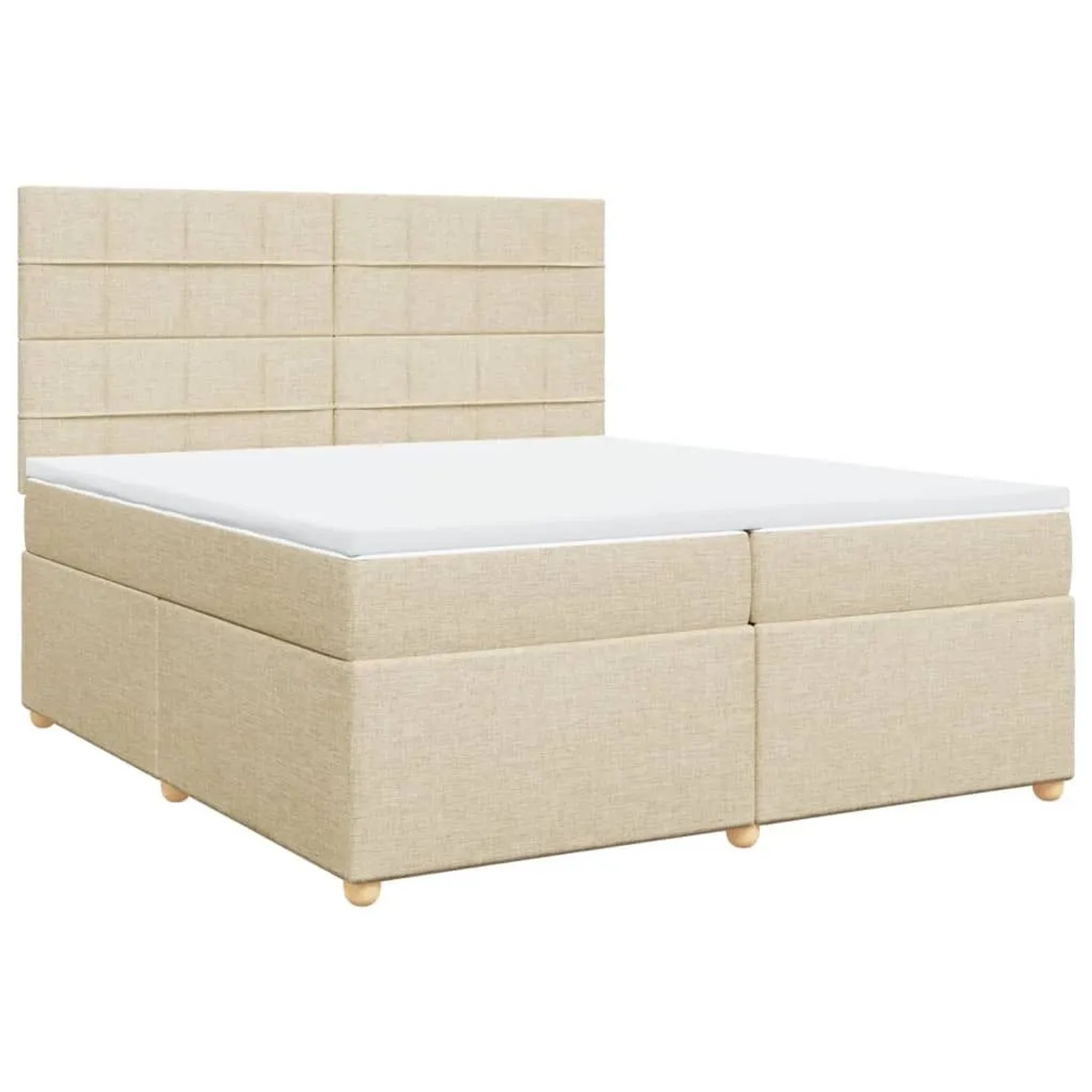 vidaXL Boxspringbett mit Matratze Creme 200x200 cm Stoff 3293692 günstig online kaufen