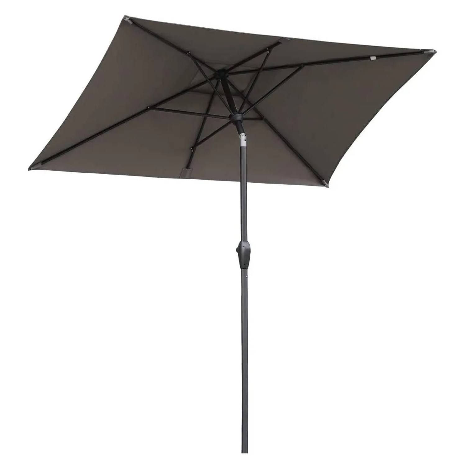 Sekey Aluminum Sonnenschirm mit Kurbel Rechteckig 210 x 140cm Gartenschirm Knickbar Marktschirm Garten Balkon Terasse Sonnenschutz UPF50+