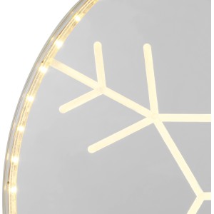 LED-Fensterbild Schneeflocke, 30 cm, transparent, warmweiße Lichterkette für Weihnachten.