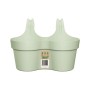 Grüner Florus Balkon-Hängetopf Paris Duo für Geländer bis 6 cm. Blumenkasten aus Kunststoff.