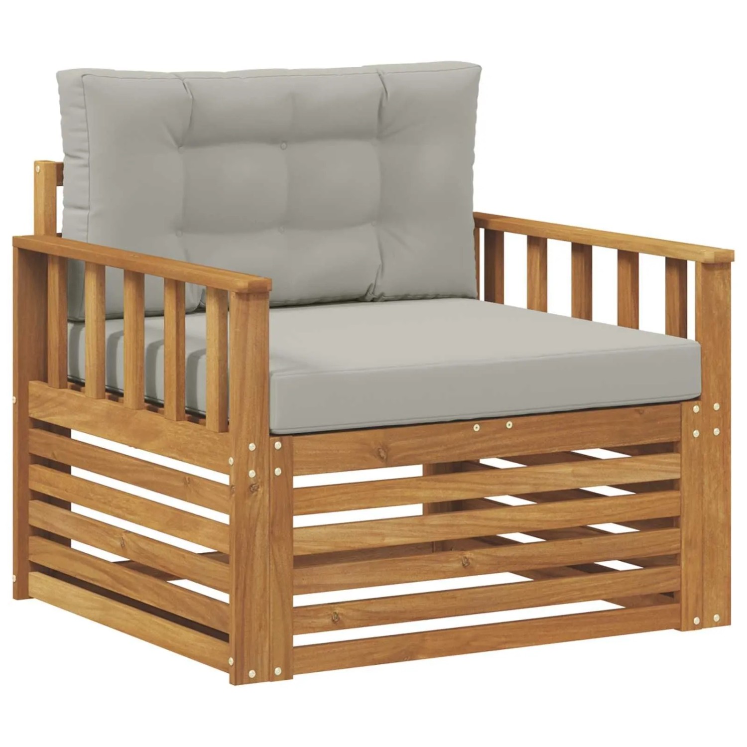 vidaXL Outdoor-Sofagarnitur Massives Akazienholz und Polyester Natur 3436386