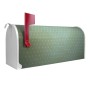 Weißer Banjado US Briefkasten mit Punkten, Stahl, 48x22x16cm. Amerikanischer Postkasten mit roter Fahne.