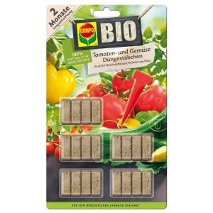 Compo Bio Tomaten- und Gemüse Düngestäbchen, 20 Stück, für gesunde Pflanzen und reiche Ernte.