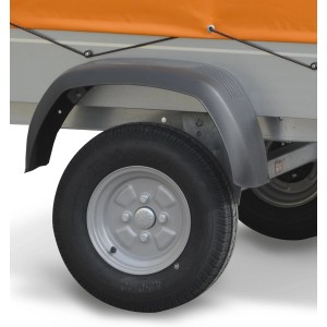 Stema Ersatzrad 4.50-10 mit Neureifen und Stahlfelge für Autoanhänger.