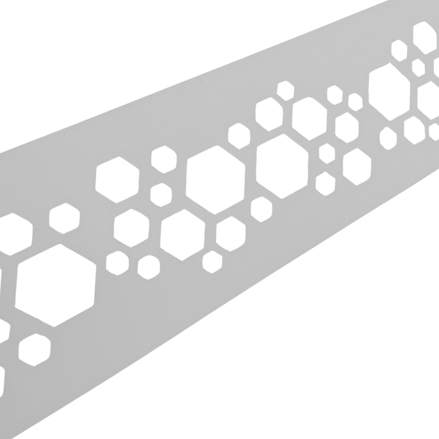 zaunzu Sichtschutz PREMIUM Dekor Hexagon Einzelstreifen Weiß 2,55m