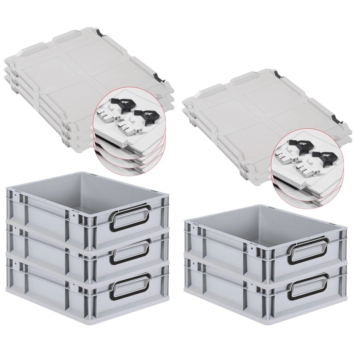 PROREGAL SuperSparSet 5x Eurobox Nextgen Color Mit Scharnierdeckel HxBxT 12 günstig online kaufen