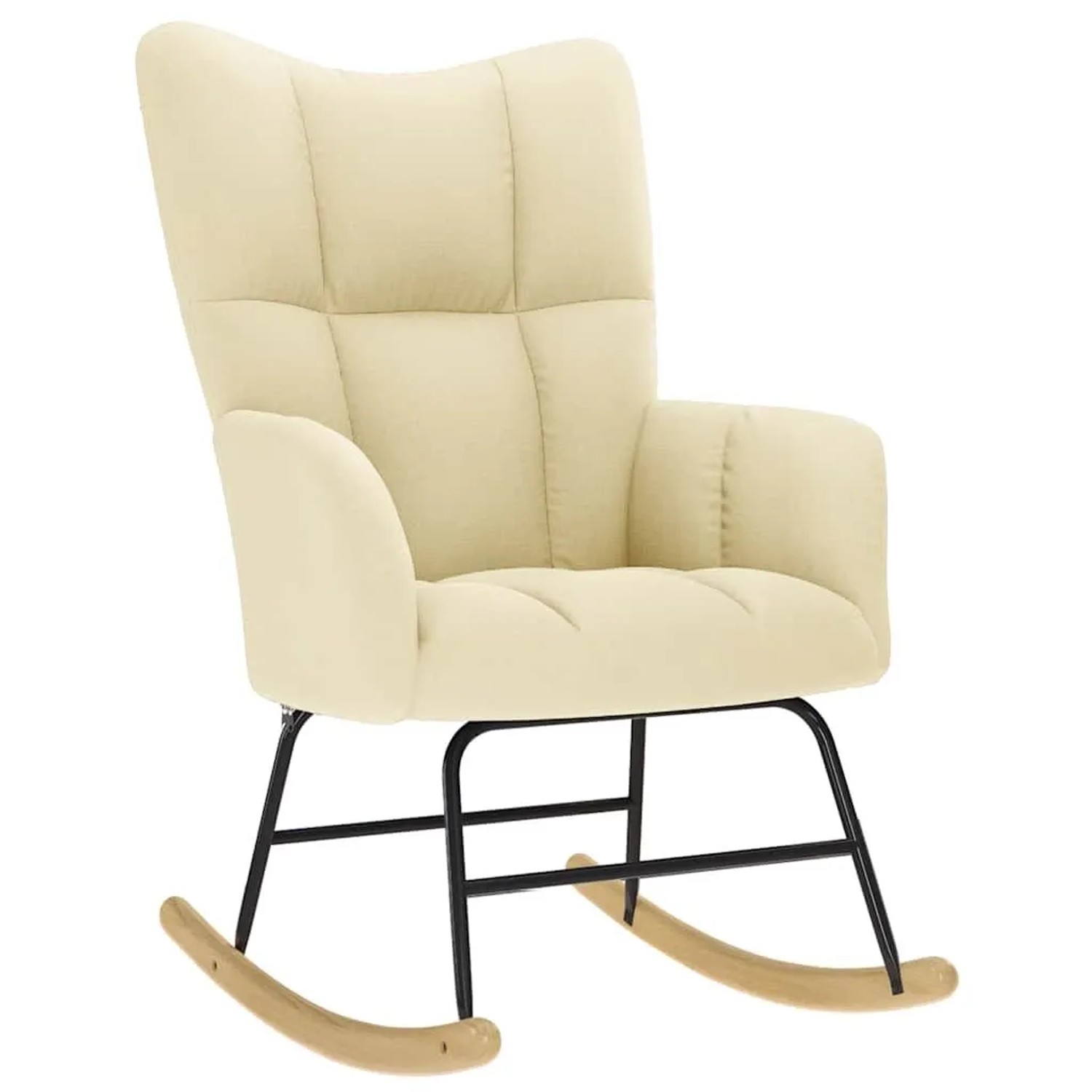 vidaXL Schaukelstuhl Creme Stoff 4016796 günstig online kaufen