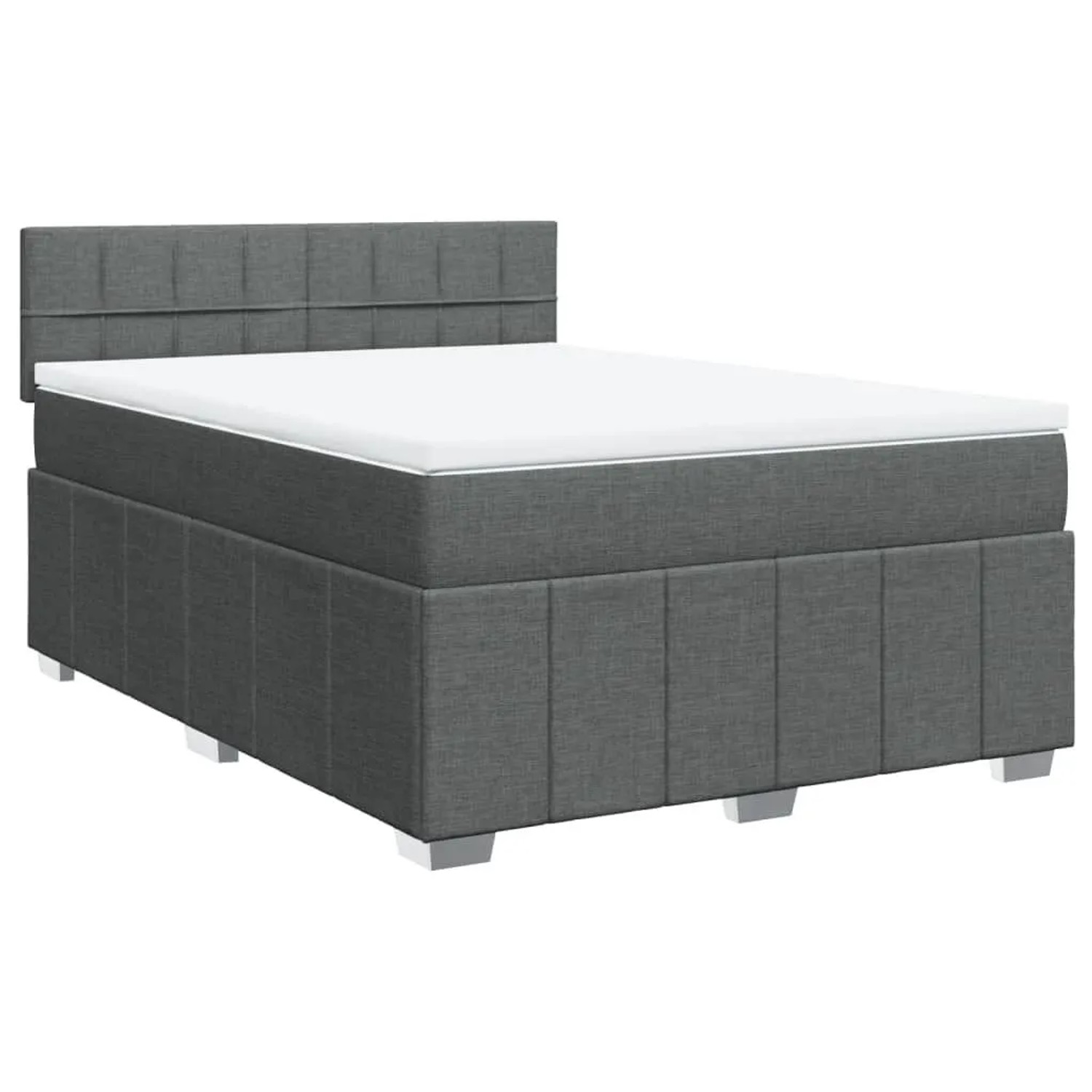 vidaXL Boxspringbett mit Matratze Dunkelgrau 140x200 cm Stoff 3289392 günstig online kaufen