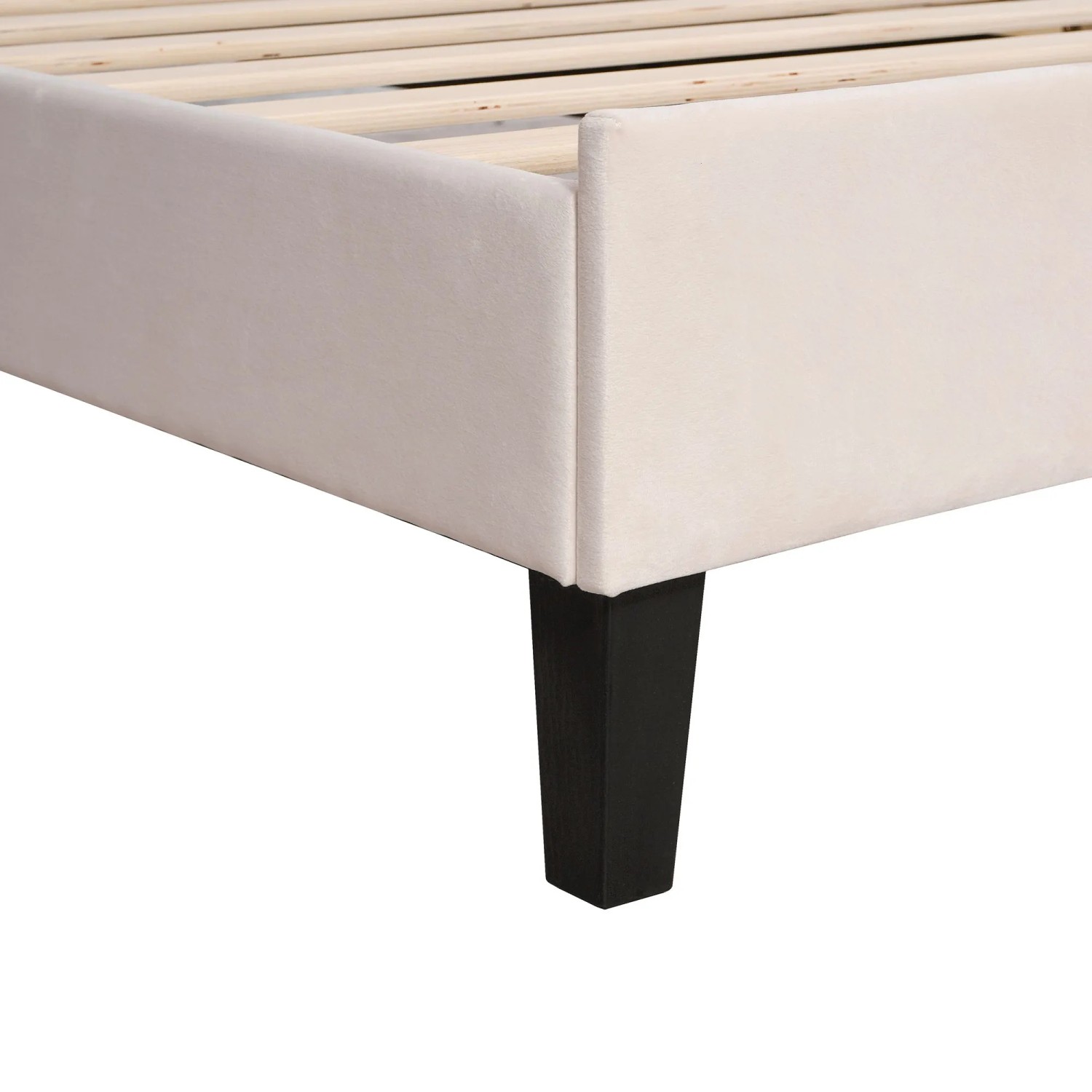 KOMHTOM Gepolstertes Kinderbett 90 x 200 Cm  Bettgestell Mit Blumenförmigem Kopfteil Und Lattenrost  Jugendbett  Gästebett  Samtbezug  Beige