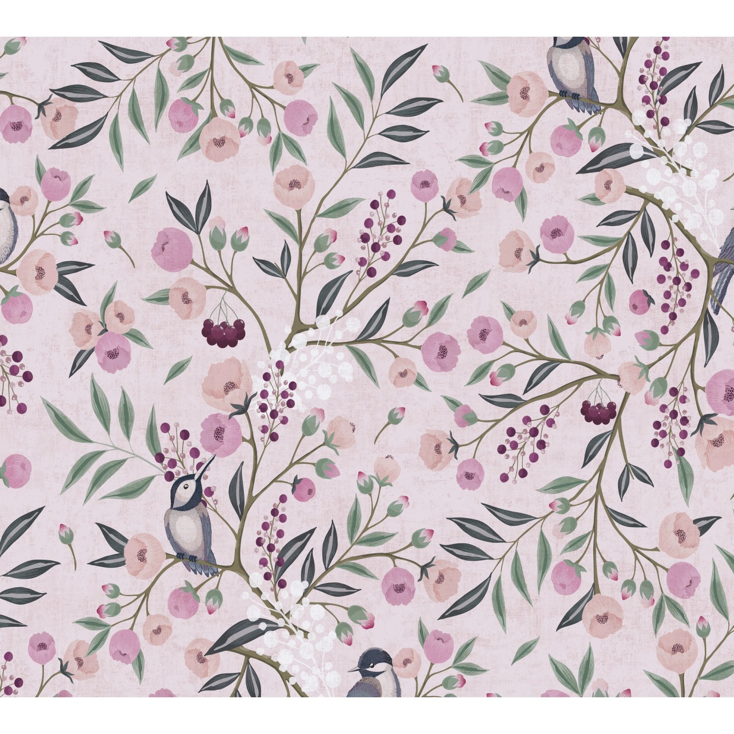 A.S. Creation Vliestapete Blümchen 10,05 m x 0,53 m Rosa-Lila-Grün FSC® günstig online kaufen