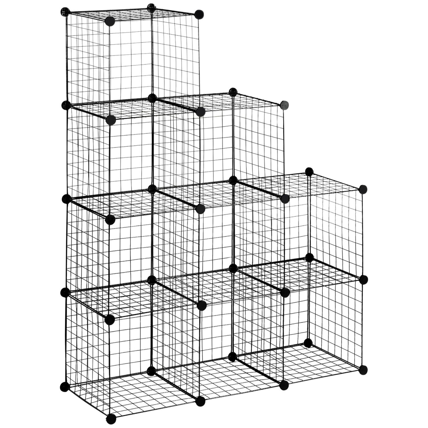 HOMCOM Regalsystem aus Stahldraht DIY 9 Fächer Schwarz 35 x 35 x 35 cm Je W günstig online kaufen