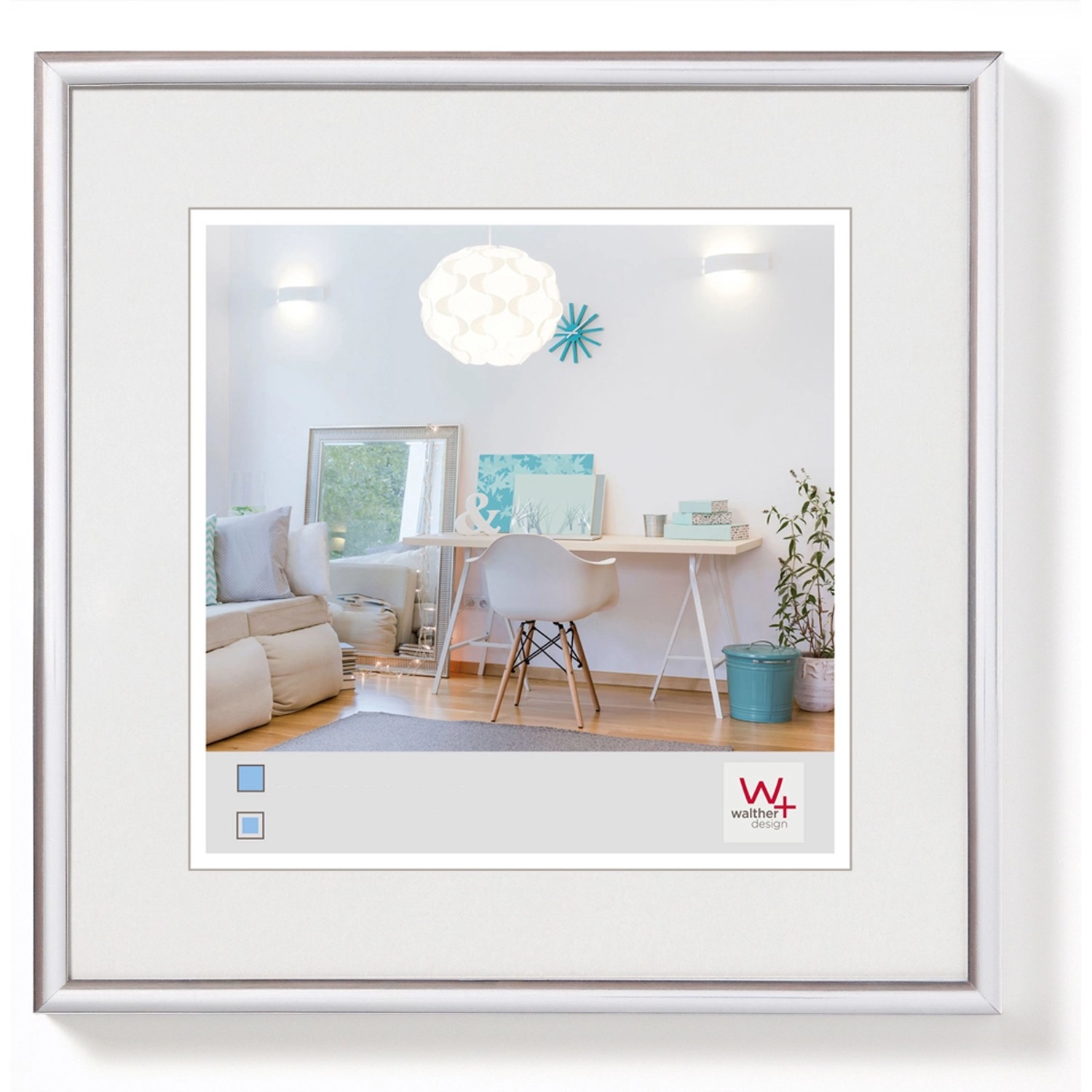 walther design New Lifestyle Kunststoff Bilderrahmen 30x30 cm Silber KV330S günstig online kaufen
