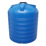 Blauer KMND 5000L Trinkwasser Wassertank aus lebensmittelechtem PE mit Rippenstruktur und schwarzem Deckel für Garten & Haus.
