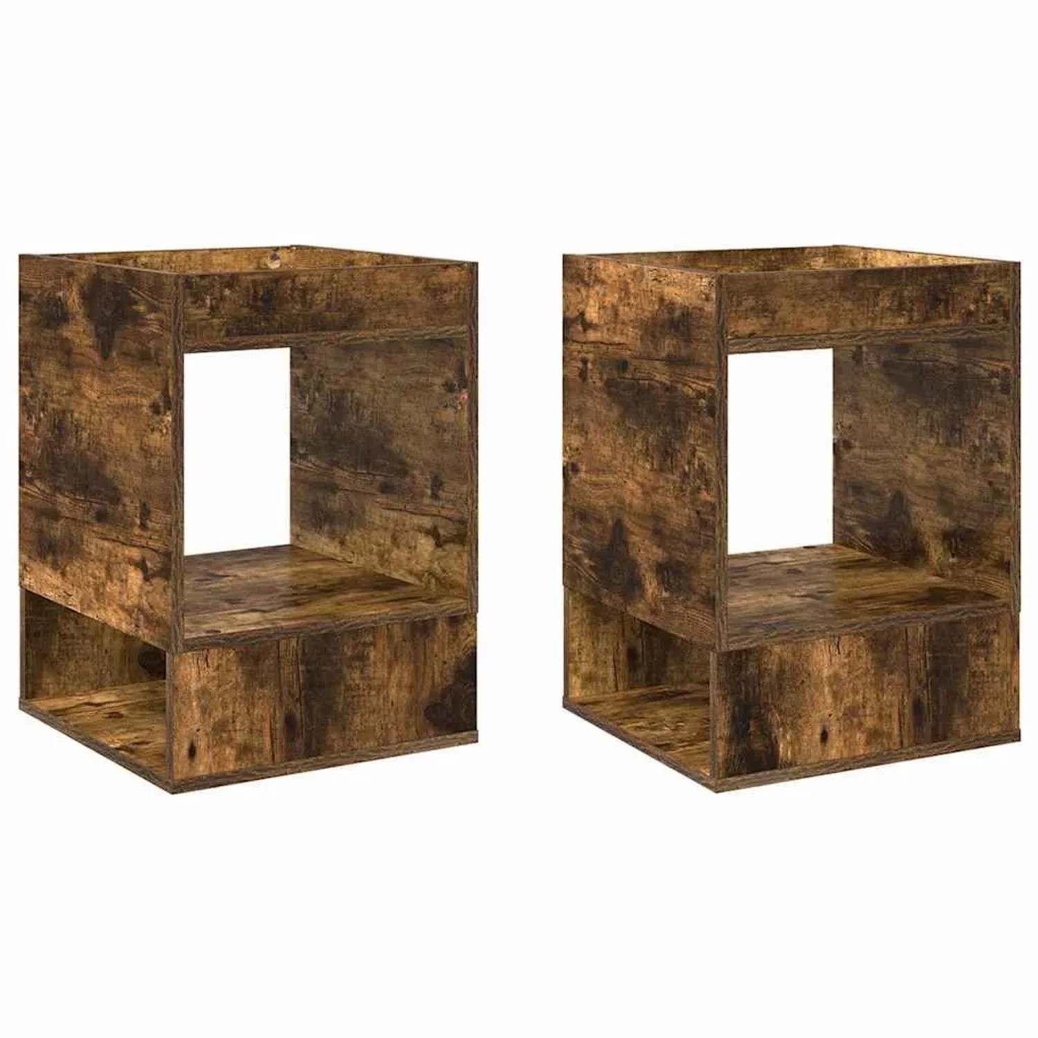 vidaXL Beistelltisch 2 Stk Geräucherte Eiche 40 x 40 x 56 cm 890953