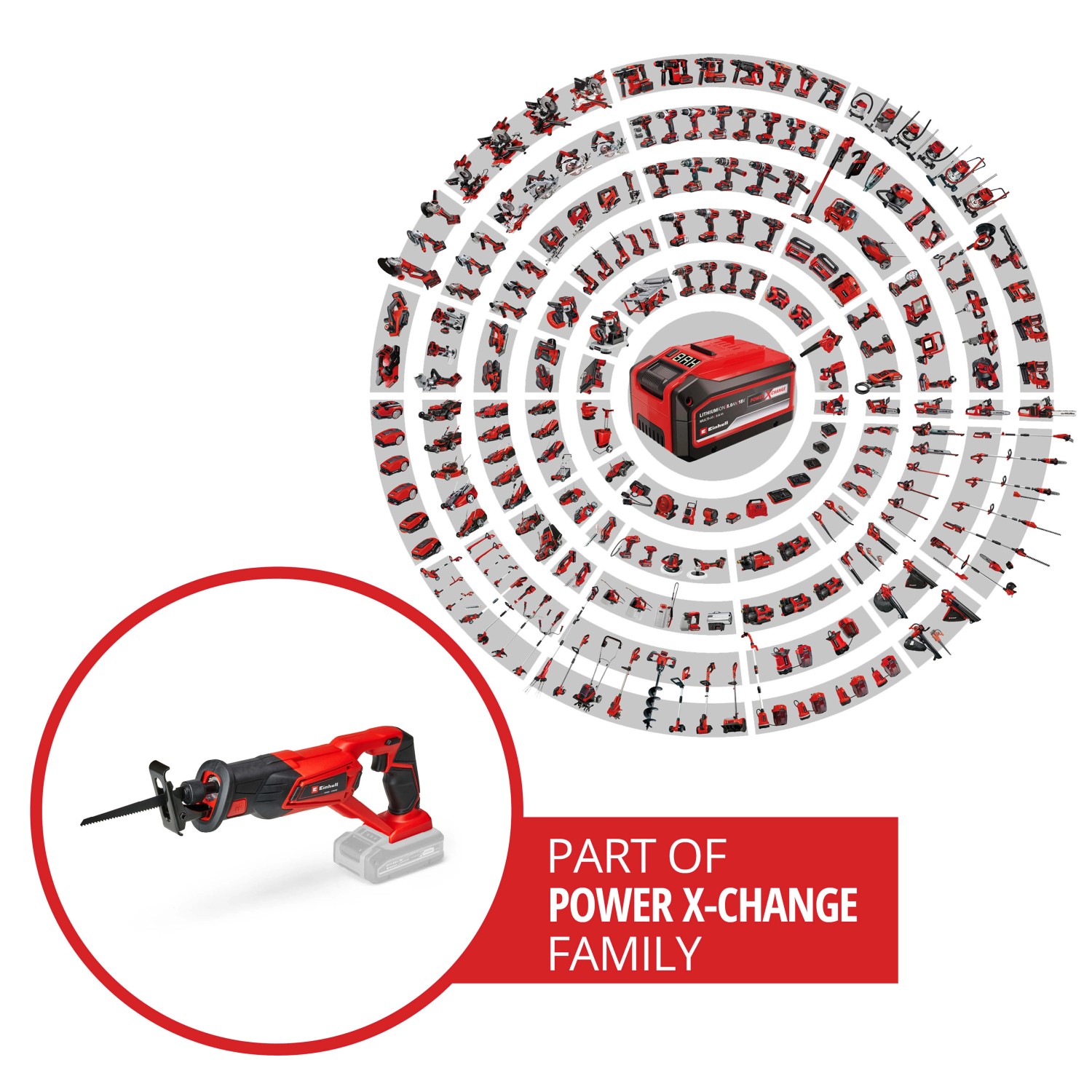 Einhell Akku-Universalsäge TE-AP 18 Li-Solo, rot/schwarz, mit Akku-System Power X-Change.