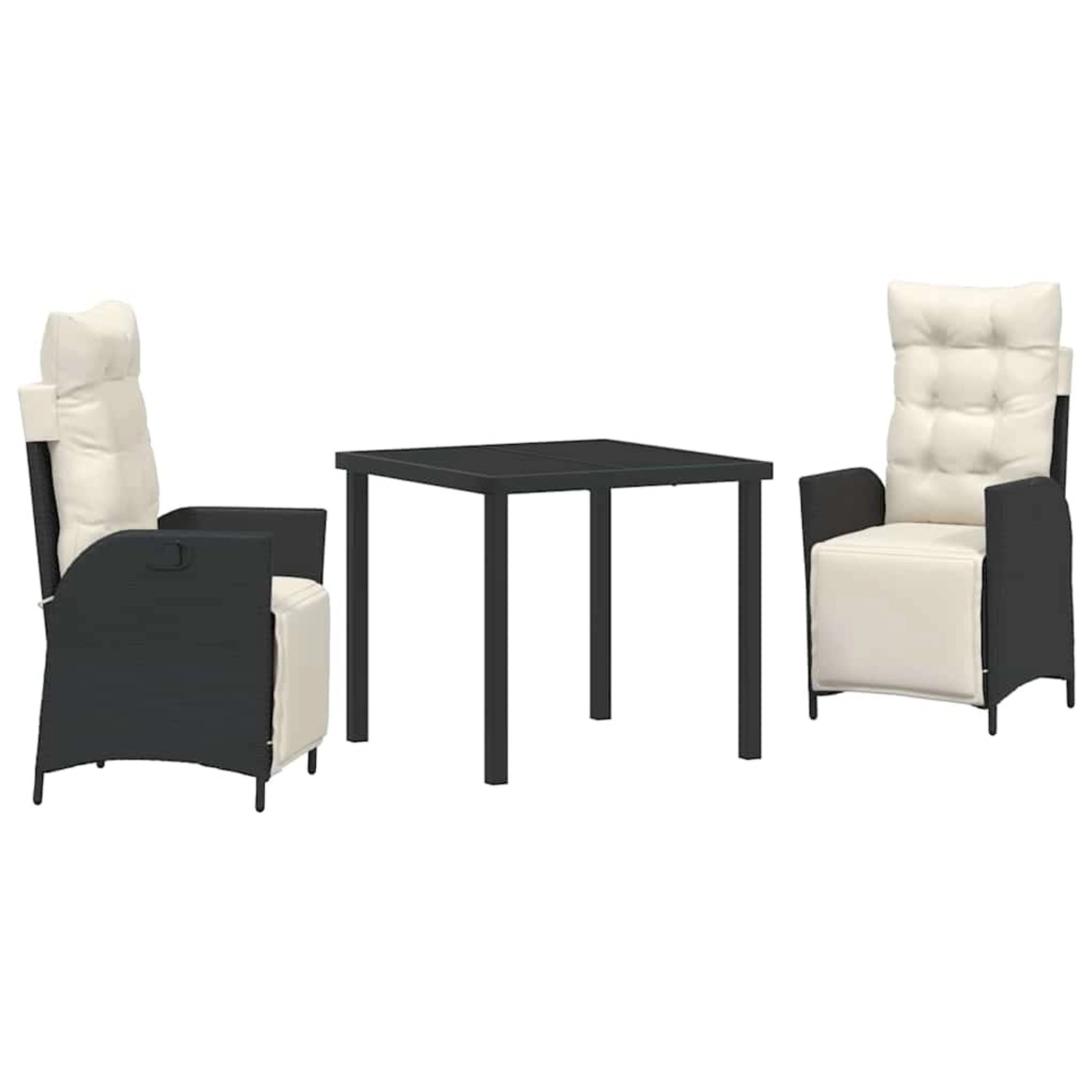 vidaXL Garten Essgruppe 3-Tlg Schwarz Poly Rattan 3380526 günstig online kaufen