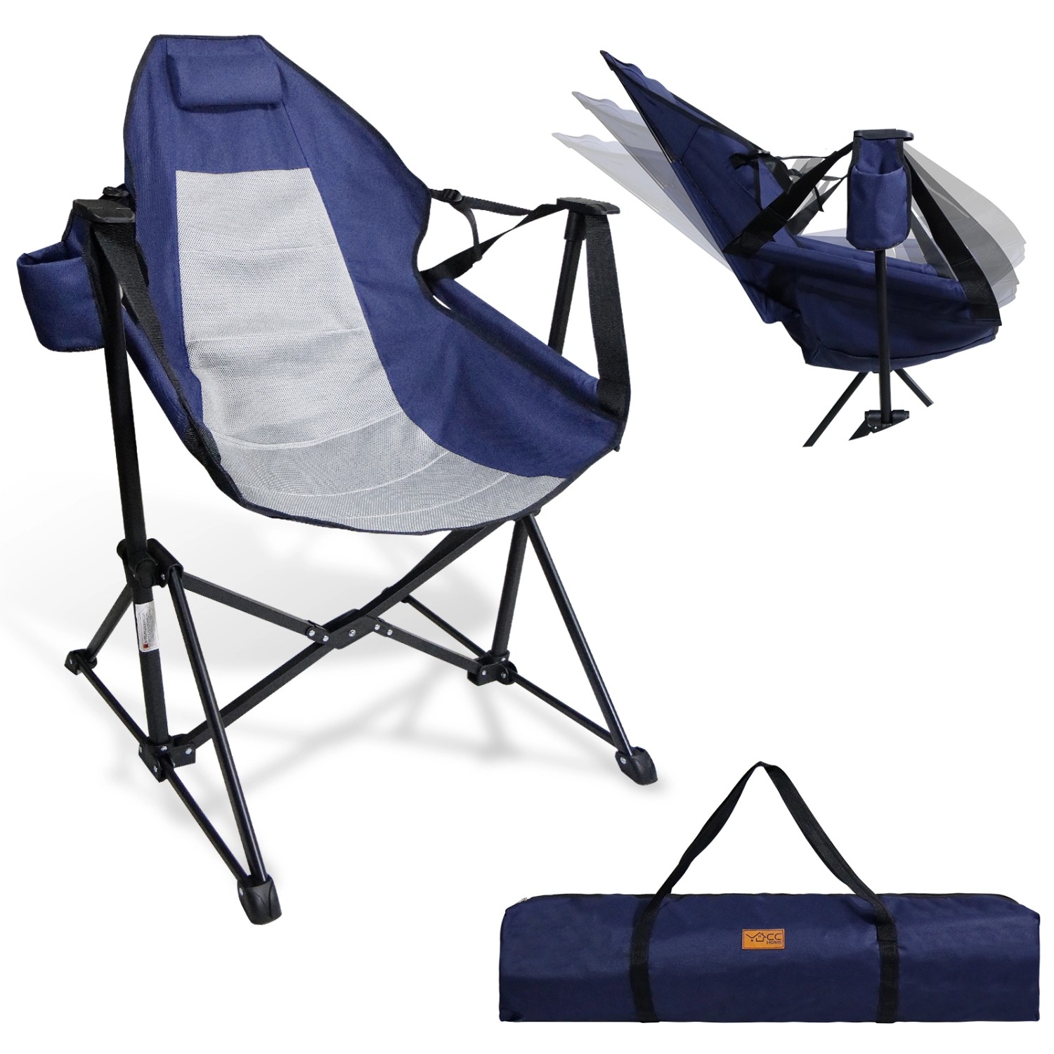 CCLIFE Campingstuhl Klappstuhl Outdoor Faltbar 100Kg Blau günstig online kaufen