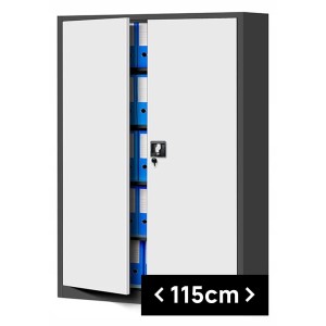 Jan Nowak Büro Aktenschrank Metallschrank JAN II 115 x 185 x 40 cm Anthrazit Weiß