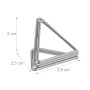 Silberner dreieckiger Tischkartenhalter aus Eisen, 2 cm hoch, für Namensschilder und Fotos.