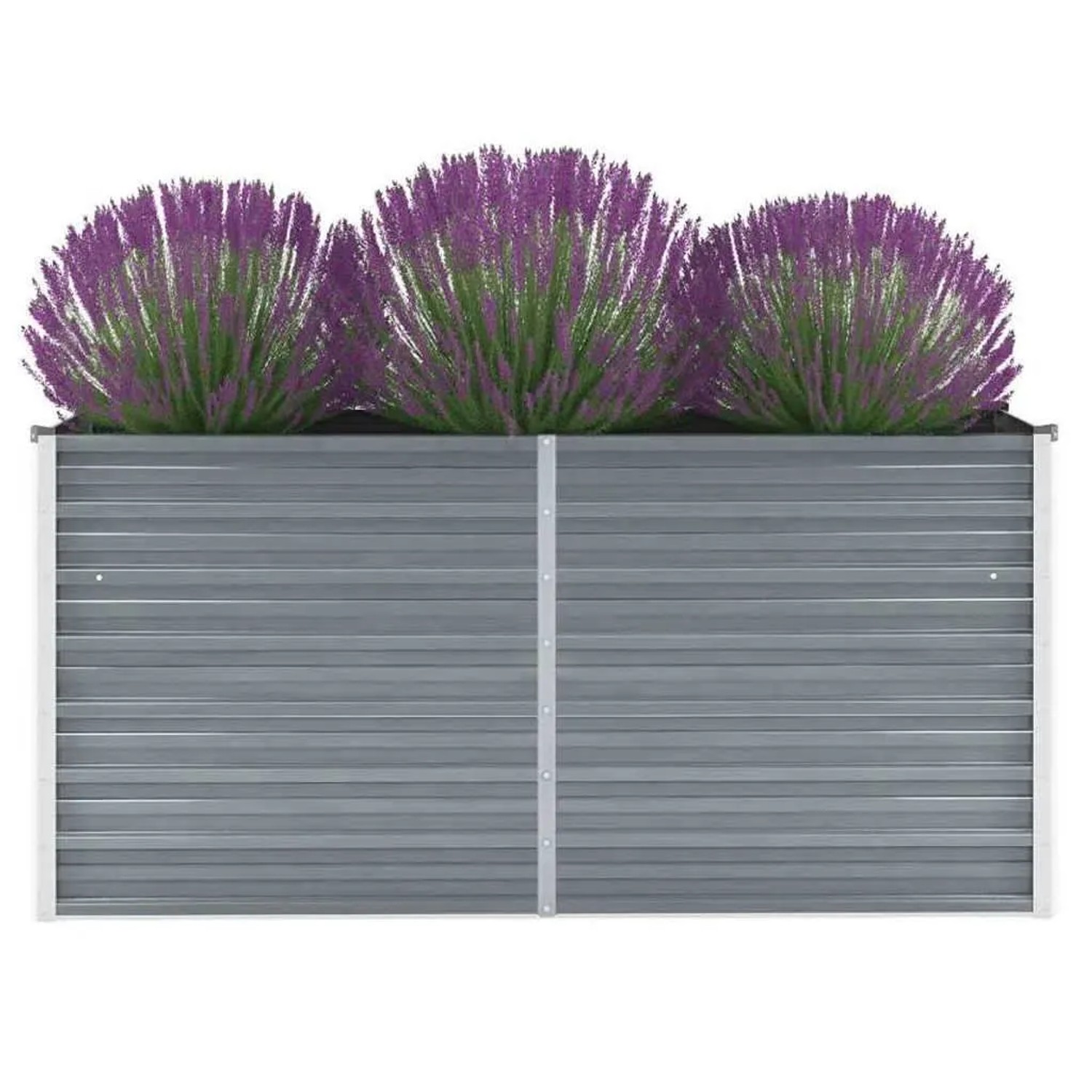 DELUKE Hochbeet Für Garten OSKAR Grau 160x40x77cm Verzinkter Stahl Hochbeet Metall Gartenbeet Kräuterbeet Blumenbeet Beet Hoch