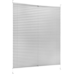 Hellgraues Thermo-Spannplissee Toledo, 105x130 cm, für Fenster, mit hitzereflektierender Beschichtung.
