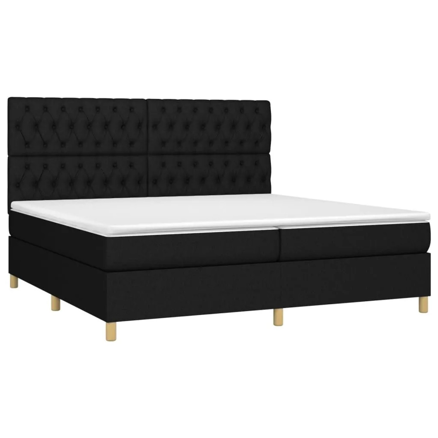 vidaXL Boxspringbett mit Matratze Schwarz 200x200 cm Stoff 3142603 günstig online kaufen