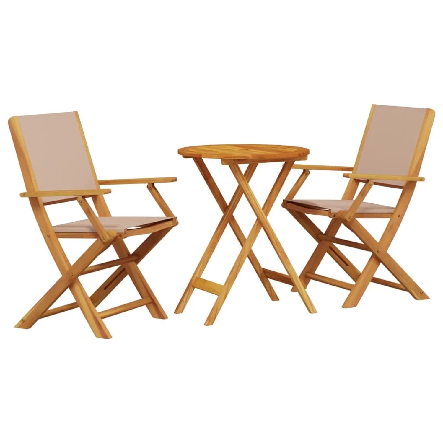 vidaXL 3-tlg Bistro-Set Taupe Stoff und Massivholz Modell 1 günstig online kaufen