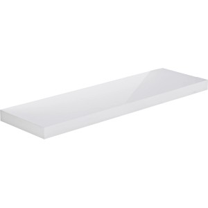 Weißer, hochglänzender Regalboden Carlton, 80x23,5 cm, für schwebende Wandmontage.