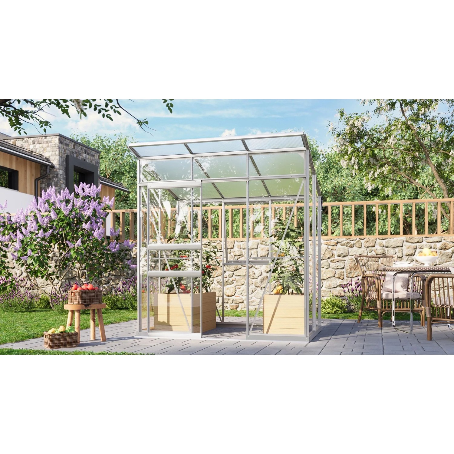 Vitavia Gewächshaus Palma 3250 ESG/HKP Metall 3,2 m² inkl. Fundamentrahmen
