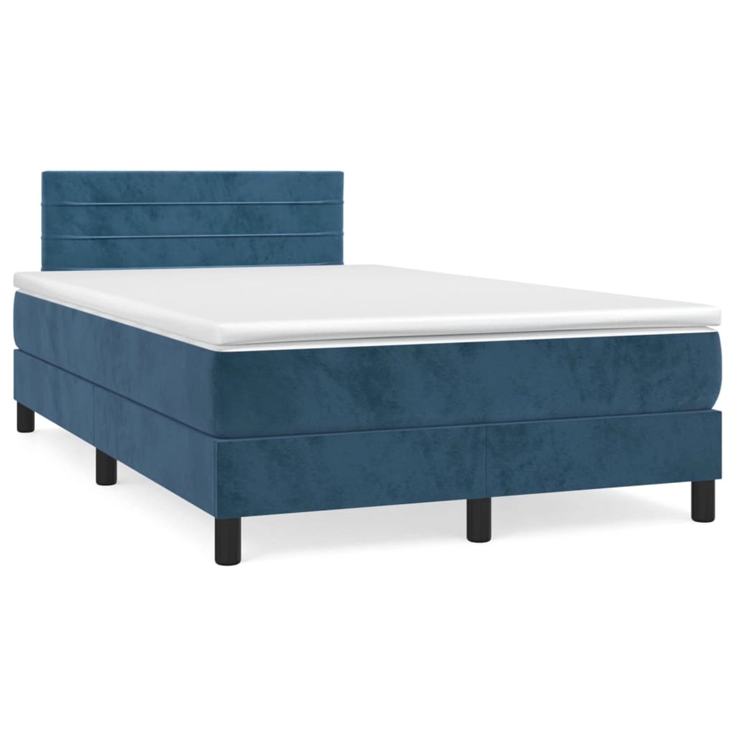 Vidaxl Boxspringbett Mit Matratze Dunkelblau 120x200 Cm Samt günstig online kaufen