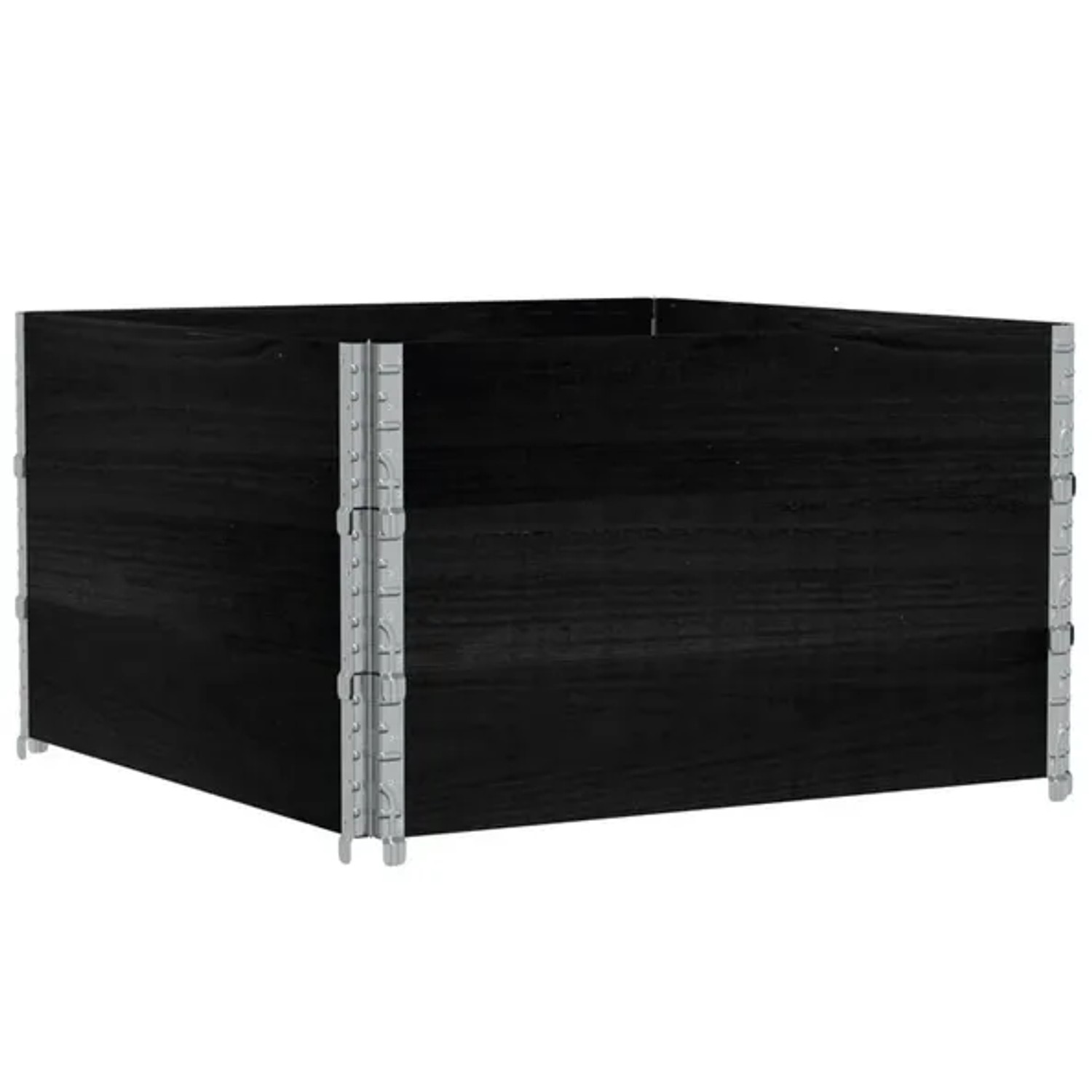 vidaXL Pflanzkisten Schwarz 100x100 cm Massivholz Kiefer 2106293