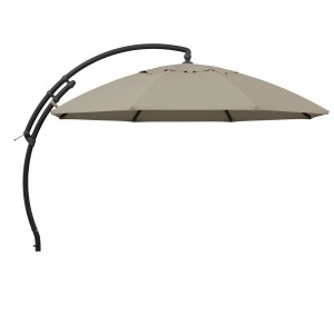 Sun Garden Ampelschirm Easy Sun, Ø 375 cm, beige-meliert, mit anthrazitfarbenem Gestell.