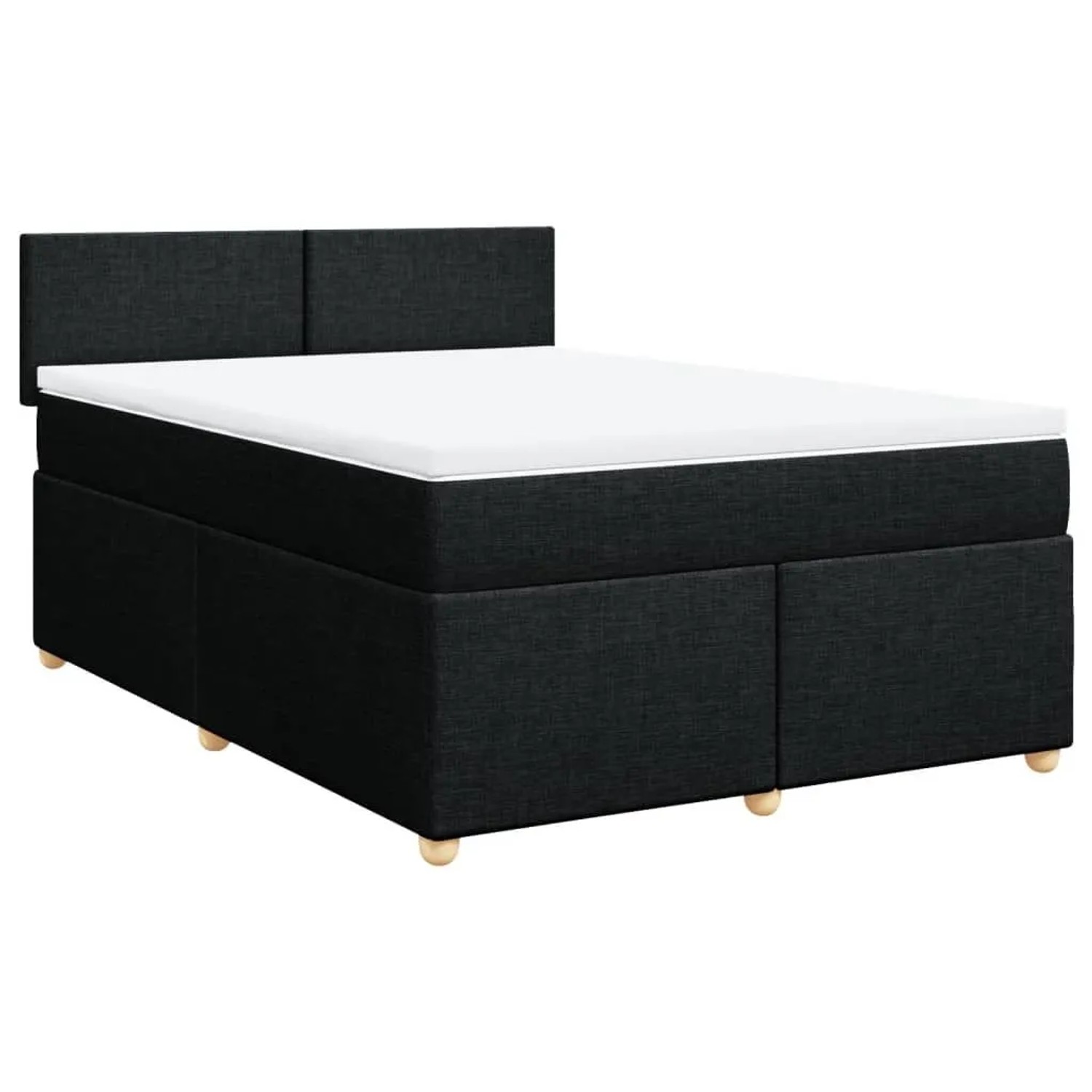 vidaXL Boxspringbett mit Matratze Schwarz 160x200 cm Stoff 3286726