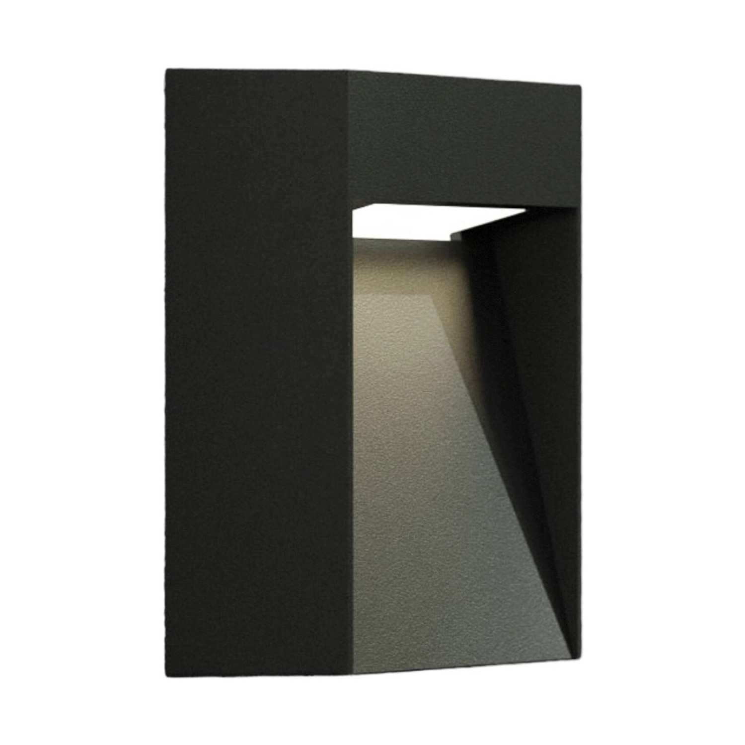 Lucande LED Wandleuchte Außen Dijora 9616115 Modern in Schwarz aus Aluminium 1-flammig