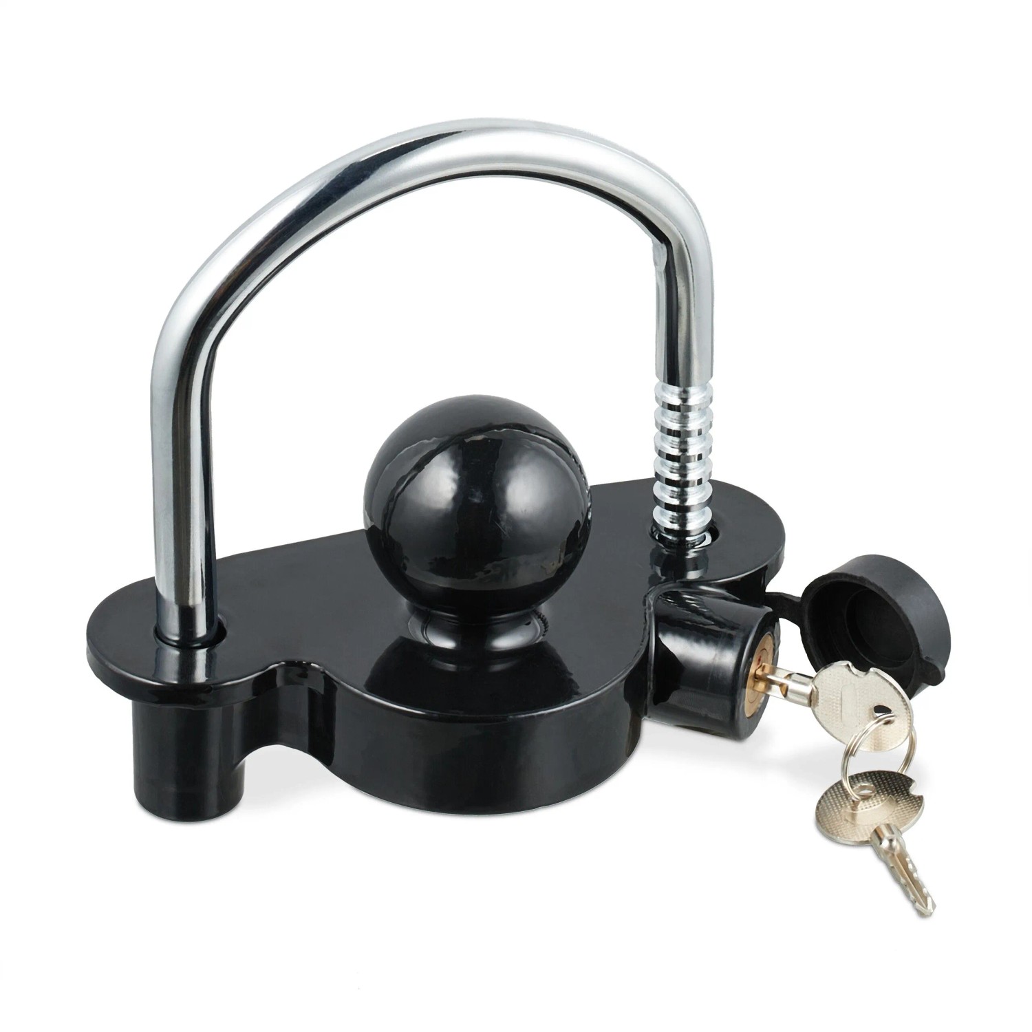 Relaxdays Anhängerschloss Aluminium Stahl Schwarz Silber Wetterfest 14,5 cm x 15,5 cm x 7,5 cm 0,8 kg