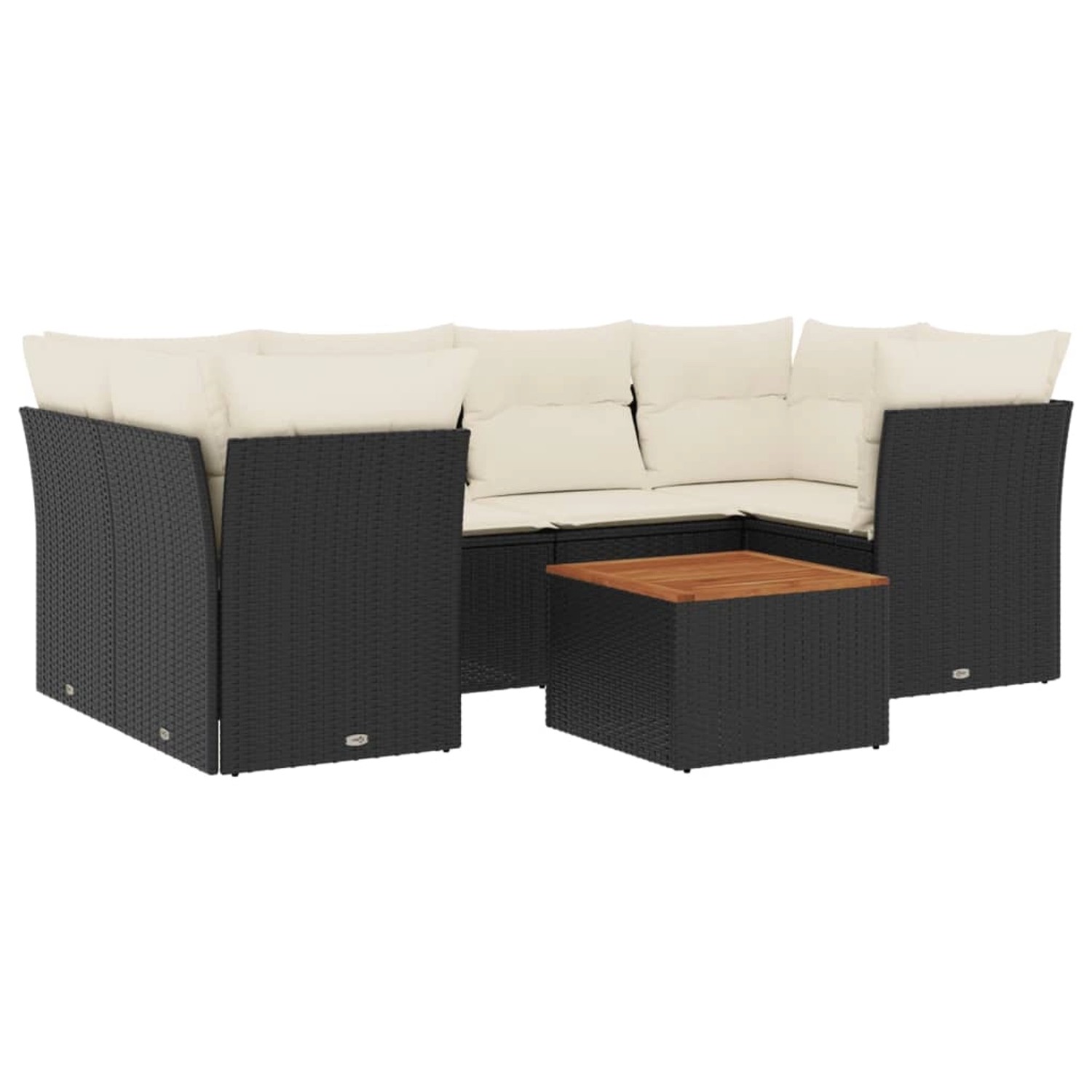 vidaXL 7-tlg Garten-Sofagarnitur mit Kissen Schwarz Poly Rattan Modell 113 günstig online kaufen