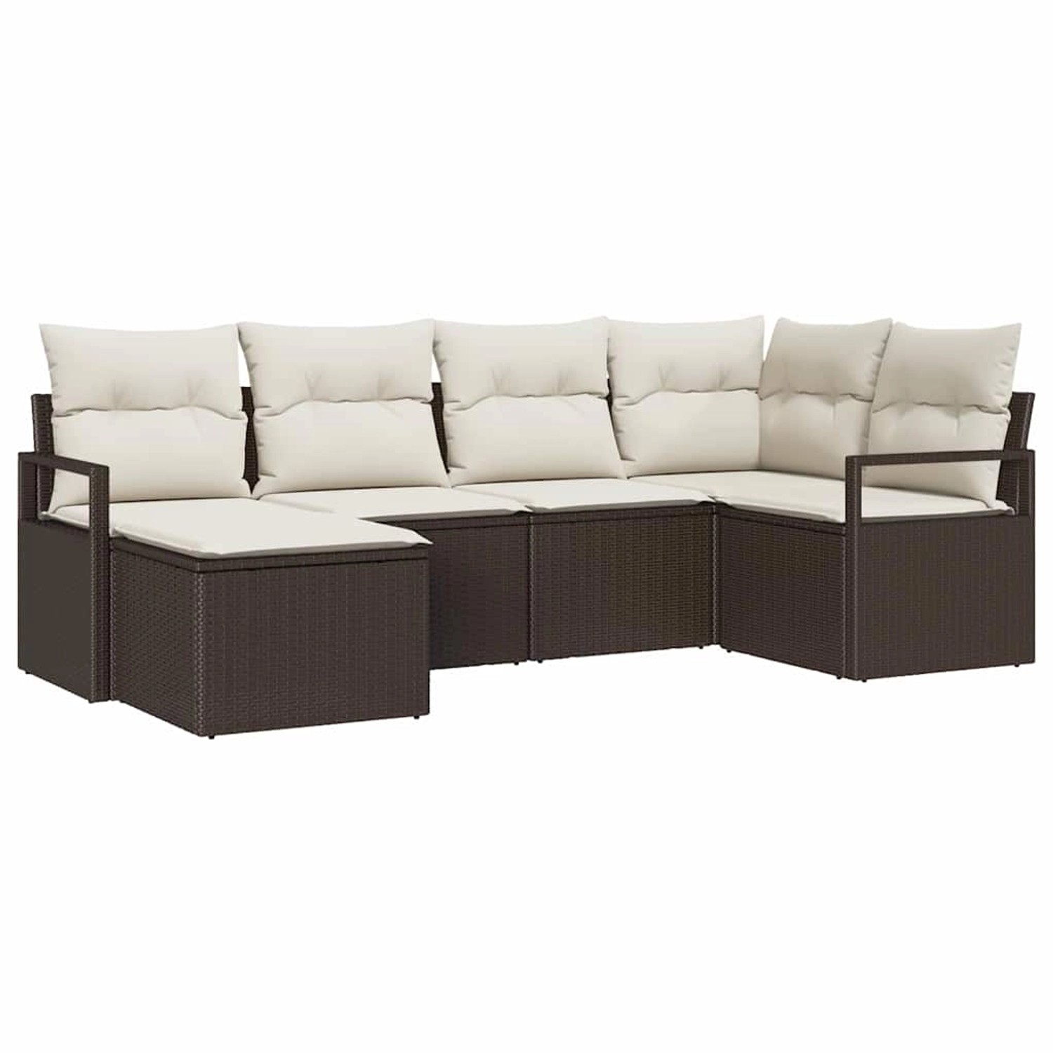 vidaXL Garten-Sofa-Set 6-Tlg Braun Poly Rattan 3346448 günstig online kaufen